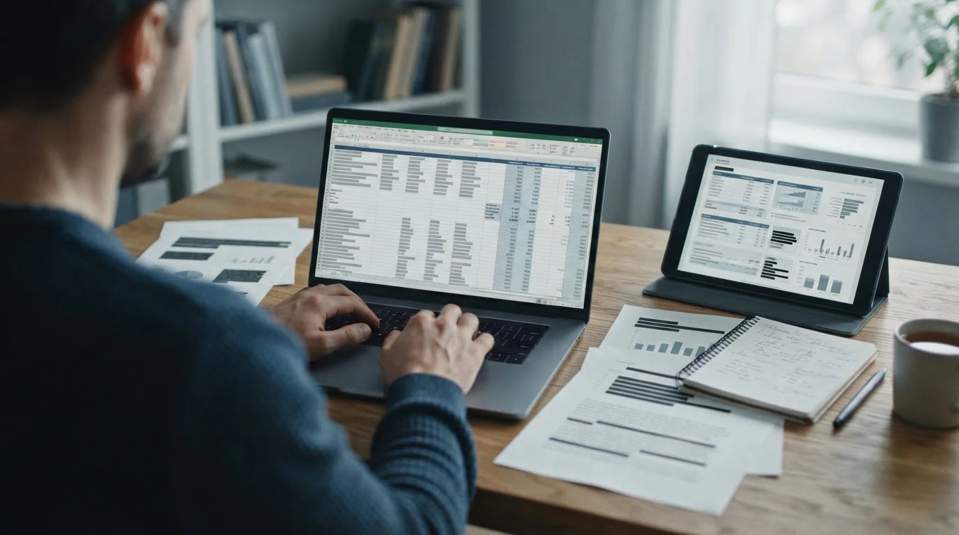 Vergleichstabelle und Analysematerialien zu internationalen Wettanbietern auf Laptop-Bildschirm