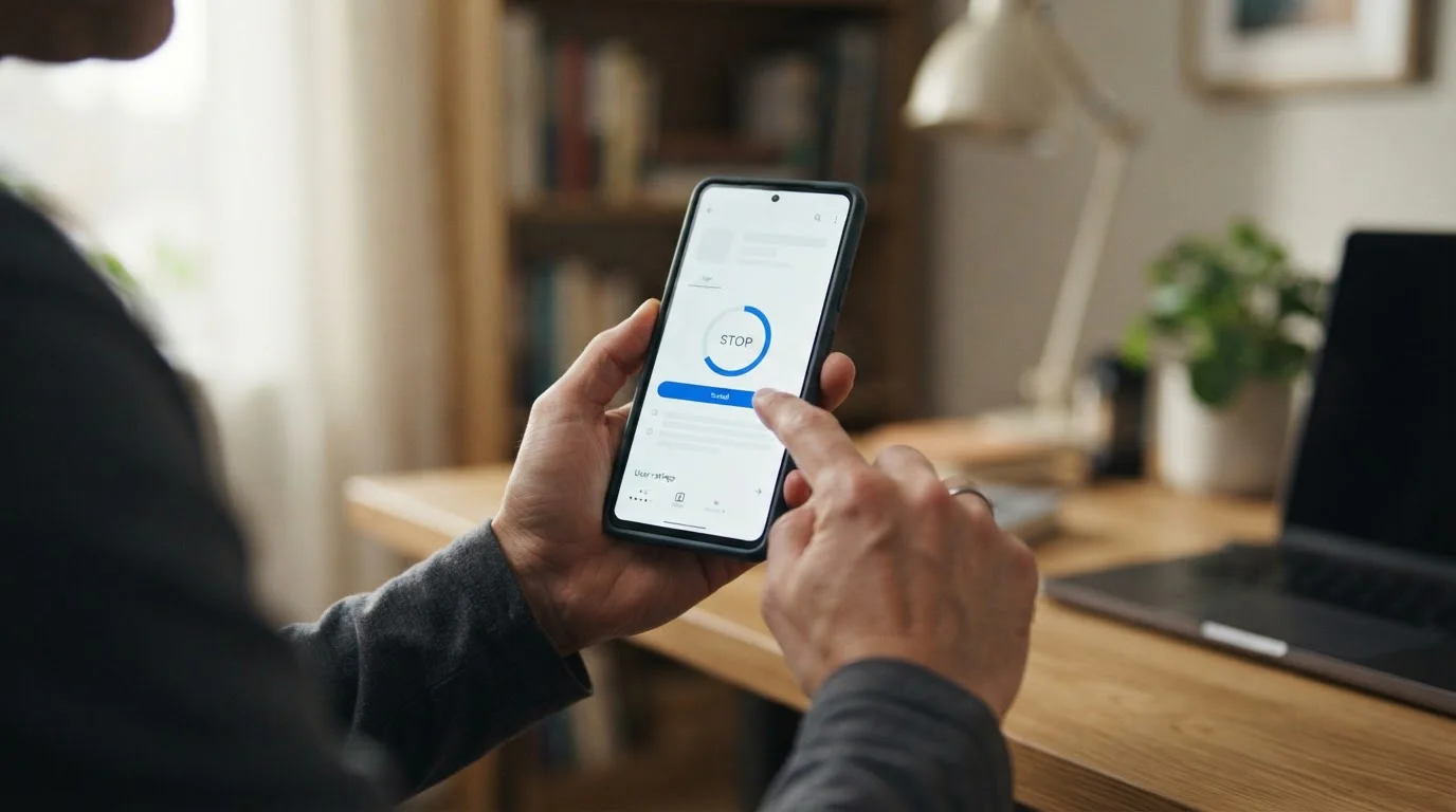 Smartphone-Bildschirm zeigt Download-Vorgang einer Sportwetten-Anwendung