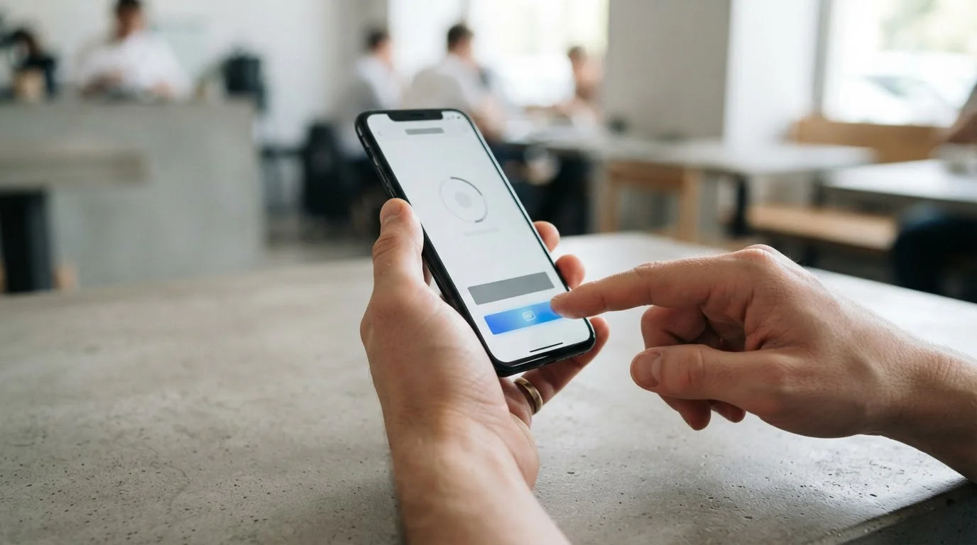 Smartphone mit kontaktloser Zahlung per Apple Pay