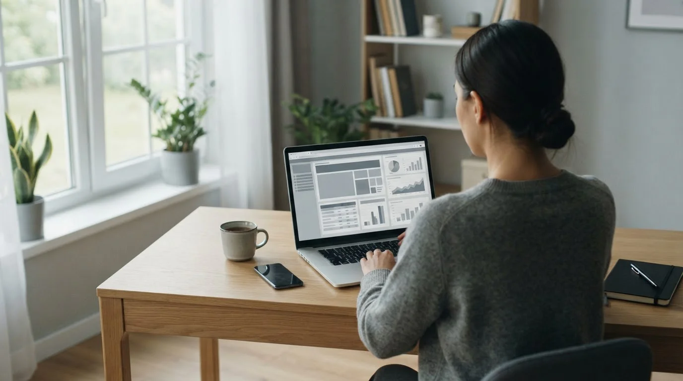Person am Laptop prüft Banküberweisungsoptionen für Online-Wetten