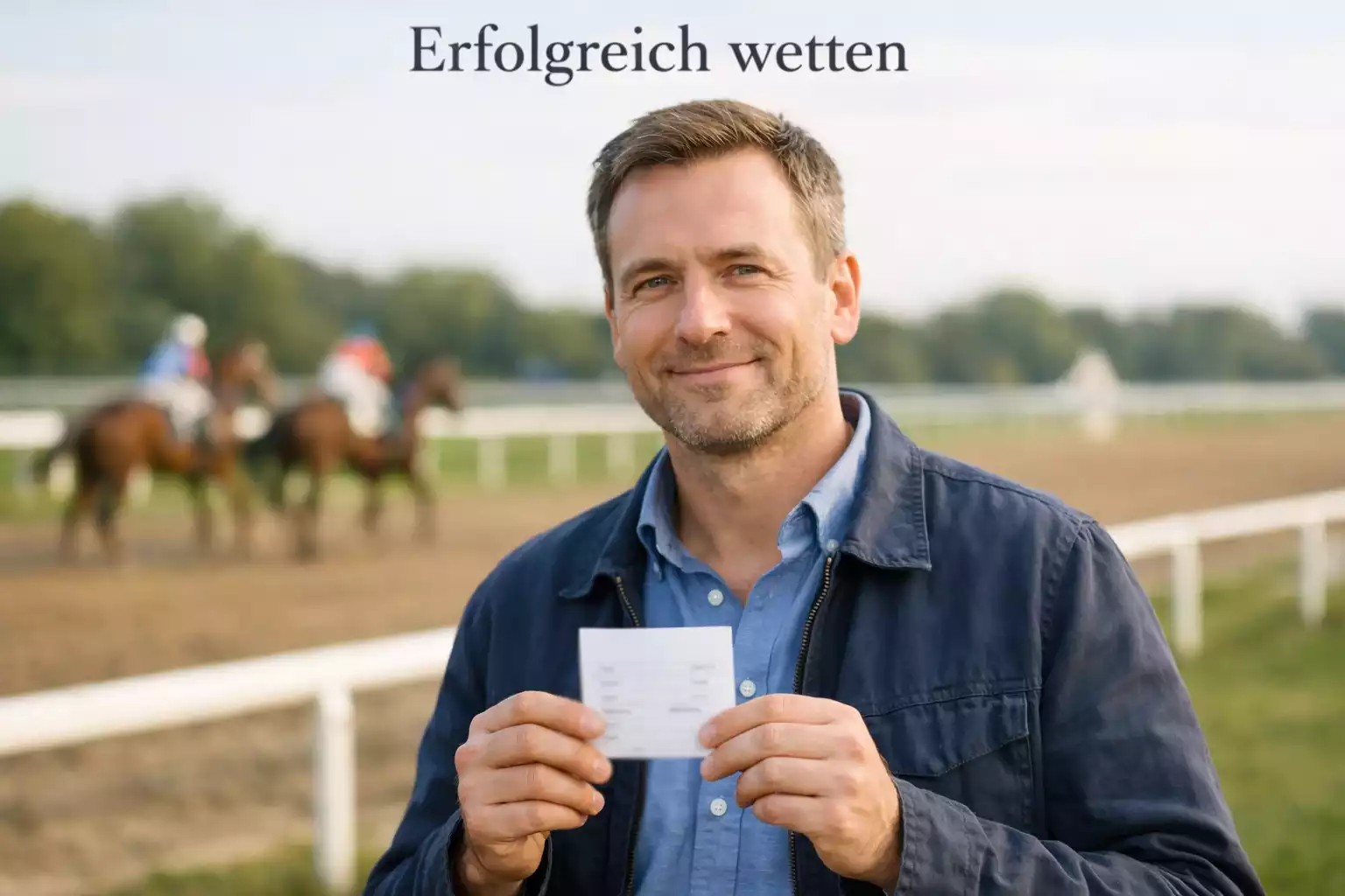 Erfolgreicher Pferdewetter feiert Gewinn an der Rennbahn