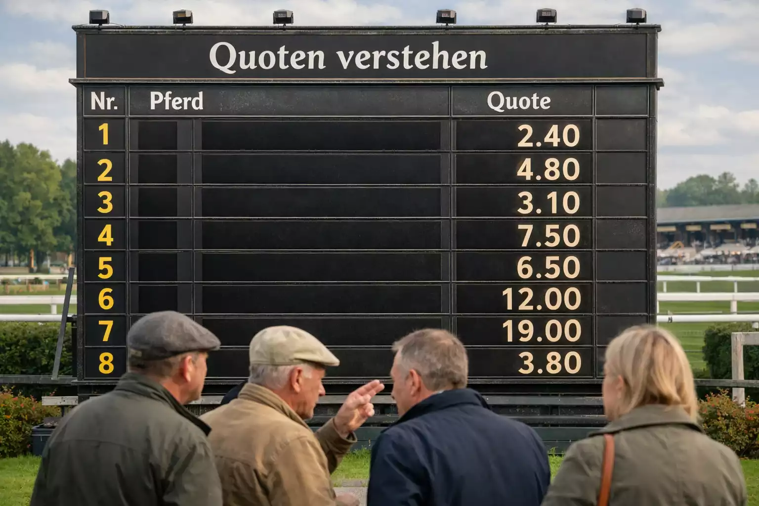 Pferdewetten Quoten verstehen – Anzeigetafel am Totalisator