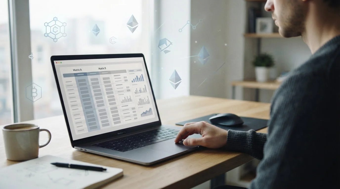 Vergleich von Krypto-Wettanbietern auf neutralem Bildschirm mit abstrakter Datenvisualisierung
