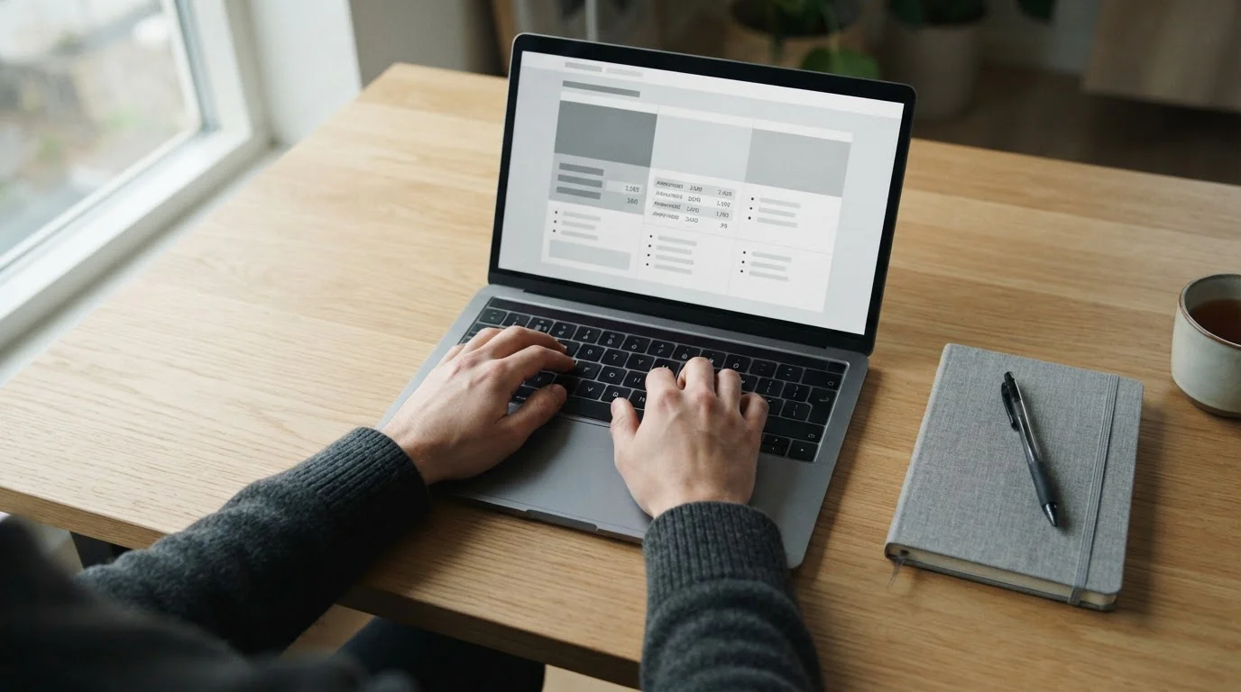 Person vergleicht Wettanbieter mit Visa-Zahlungsoption am Laptop