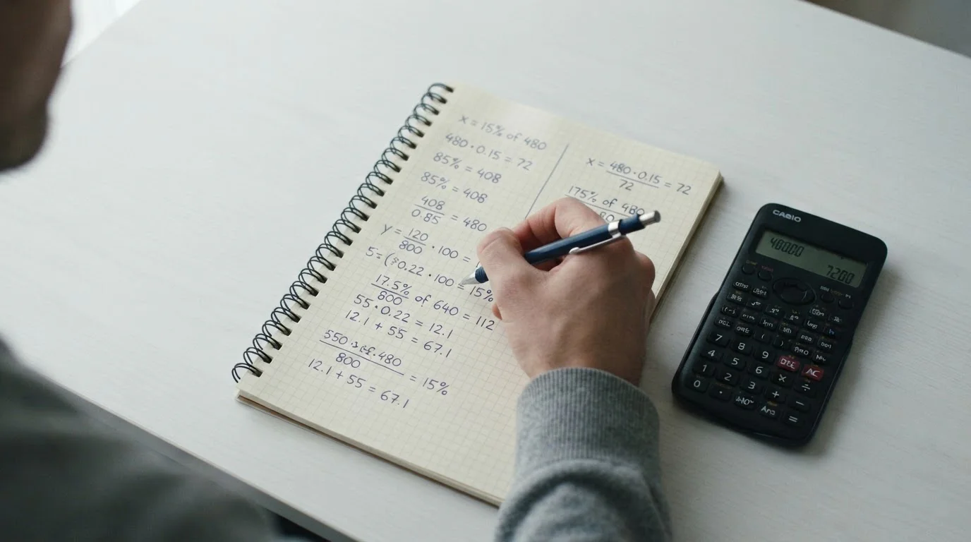 Mathematische Berechnung von Wettquoten und Buchmacher-Marge mit Taschenrechner