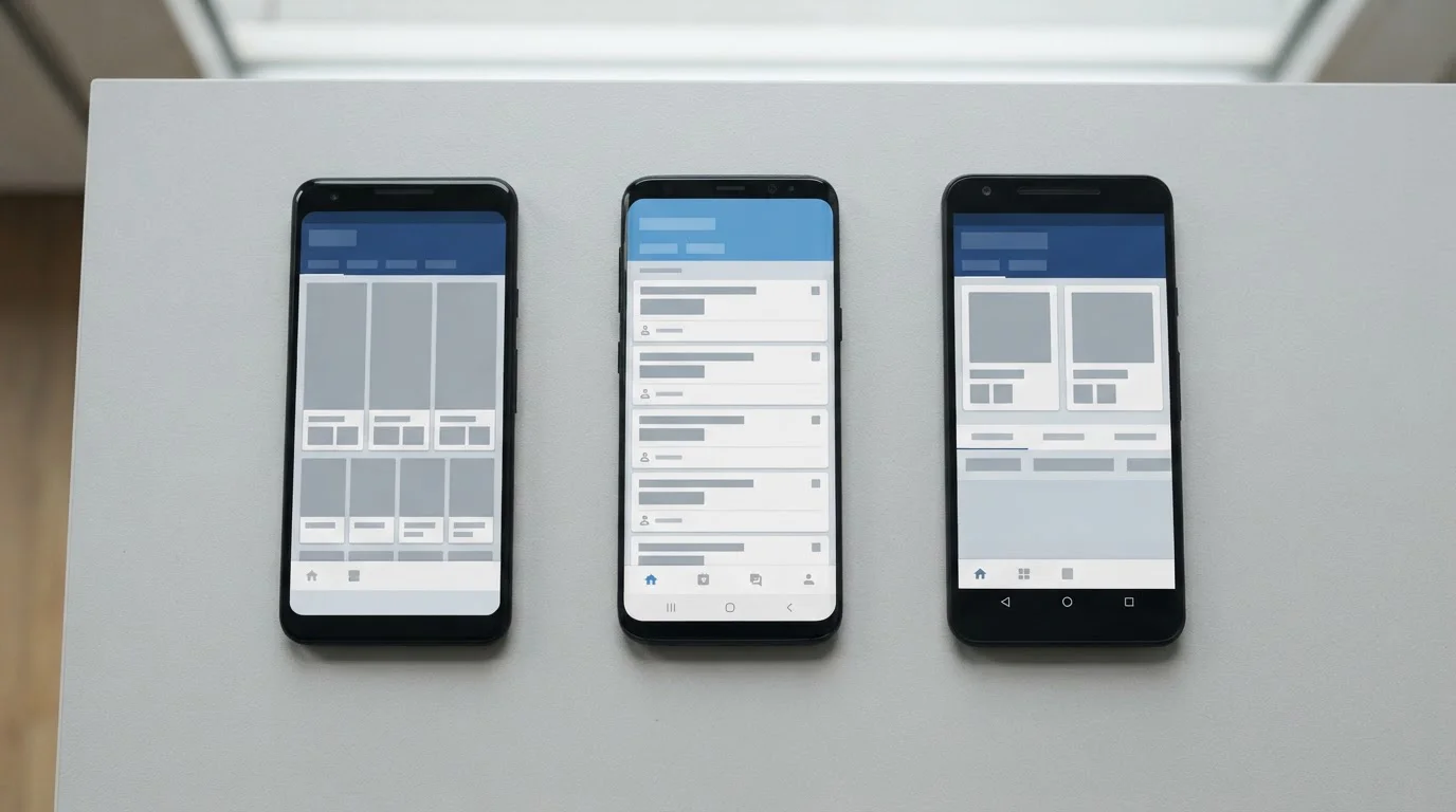 Mehrere Smartphones nebeneinander mit verschiedenen Sportwetten-App-Oberflächen im Vergleich