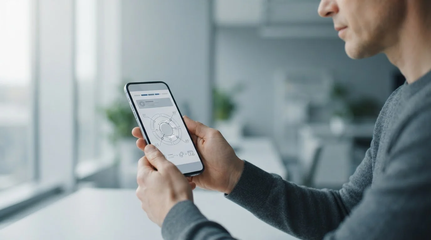Smartphone zeigt Ablauf einer direkten Banküberweisung in Echtzeit