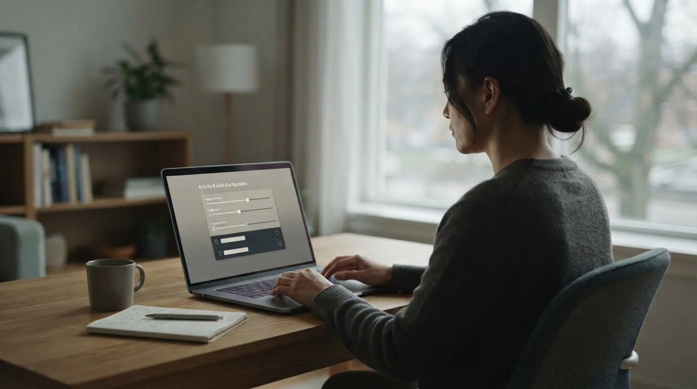 Person setzt Limits für verantwortungsvolles Wetten am Computer